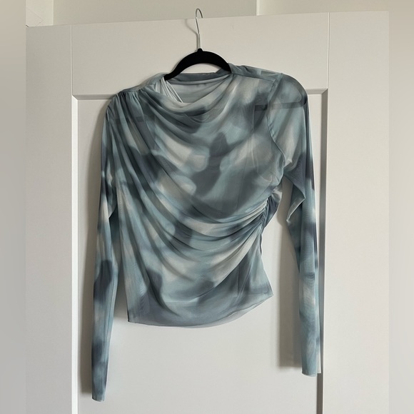 ZARA Printed Tulle Top - Picture 2 of 6